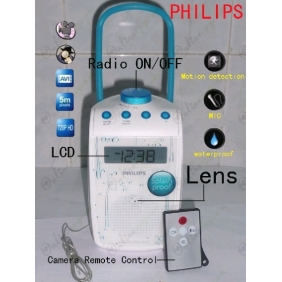 Splash Proof Radio Motion Detection HD Bathroom Spy Camera DVR 1920x1080 32GB Remote Control ON/OFF
